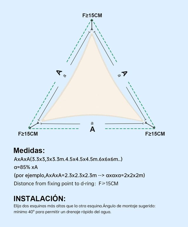 LOVE STORY Toldo Vela de Sombra Triangular Imperme