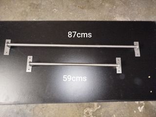 2 barras pared metalicas - largo total 87cm & 59cm