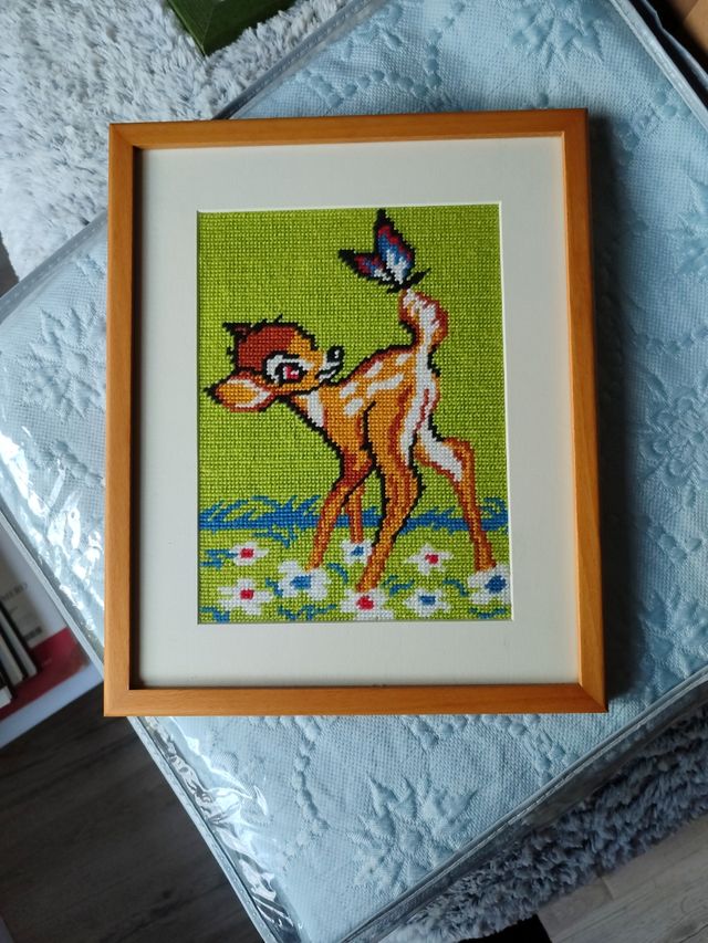 Cuadro Bordado Bambi