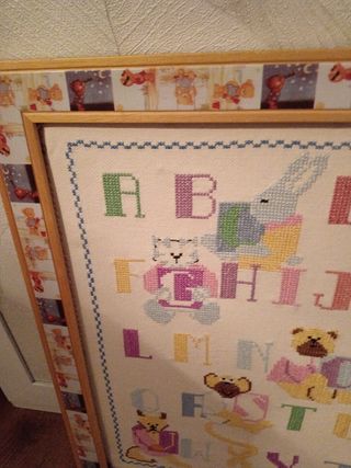 Cuadro infantil abc punto de cruz