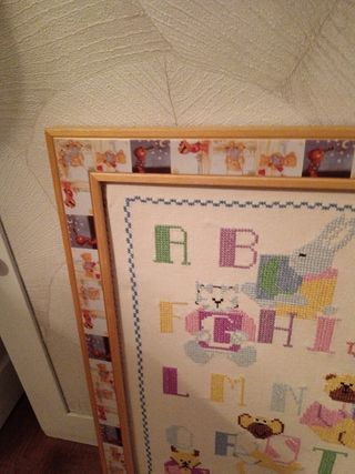 Cuadro infantil abc punto de cruz