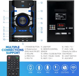 WIRELESS BT STREAMING DVD STEREO SYSTEM 1000 V