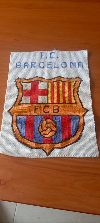 Cuadro punto de cruz FC Barcelona