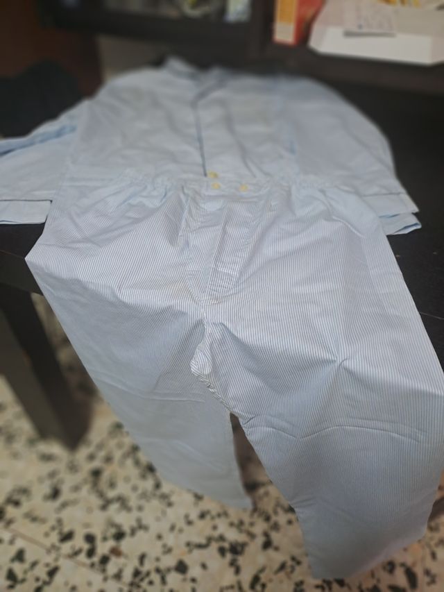 Pijama hombre rayas azul blanco - XL