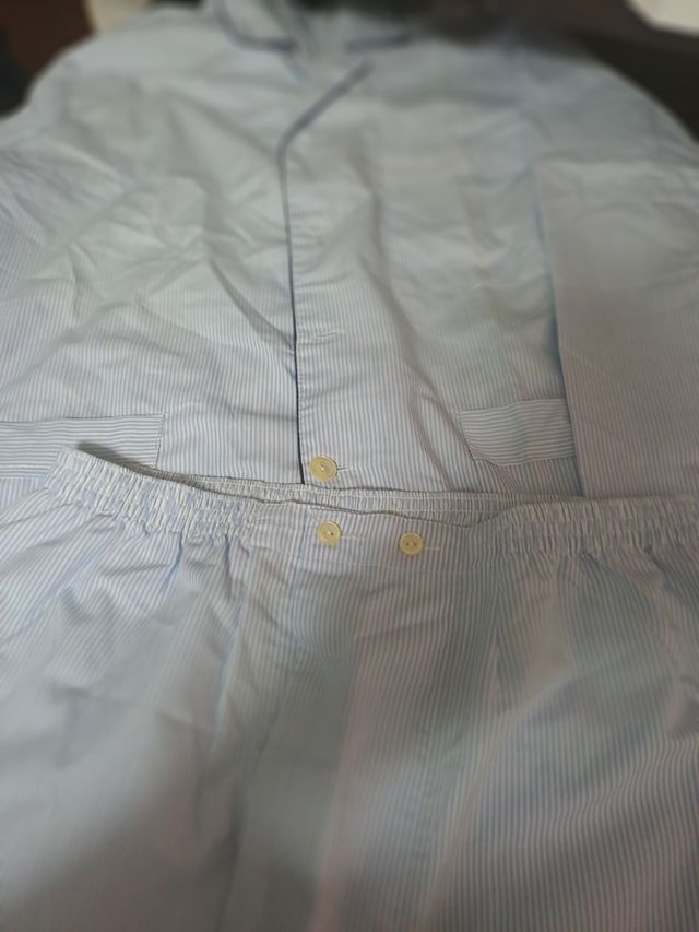 Pijama hombre rayas azul blanco - XL