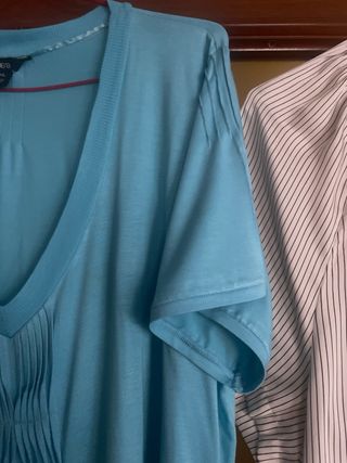 2 Blusas H&M - Azul y Beige.