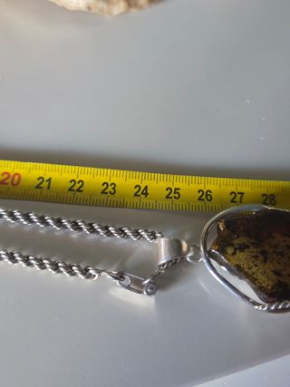 Collar plata y ambar cadena cordon