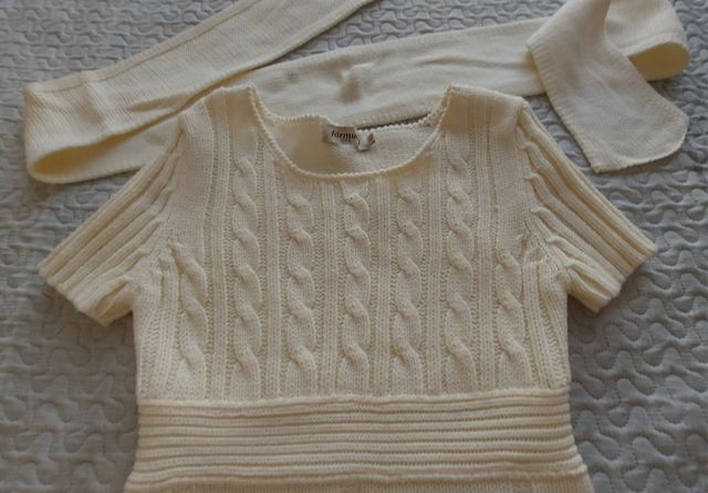 Vestido punto blanco roto talla 40