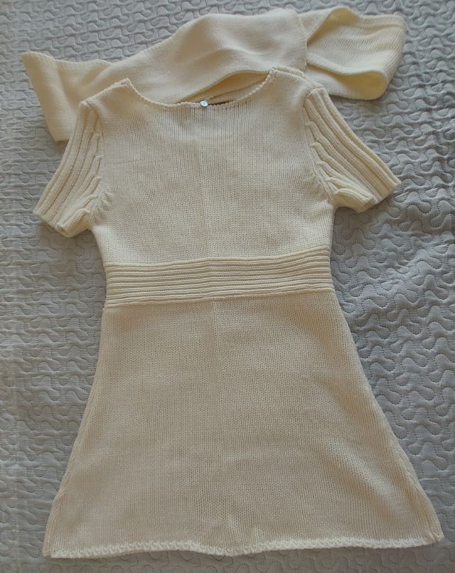 Vestido punto blanco roto talla 40