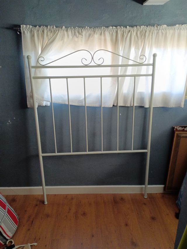 Cabecero blanco forja