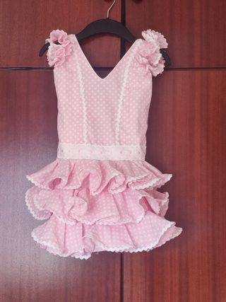 Traje gitana niña rosa Artesania T6