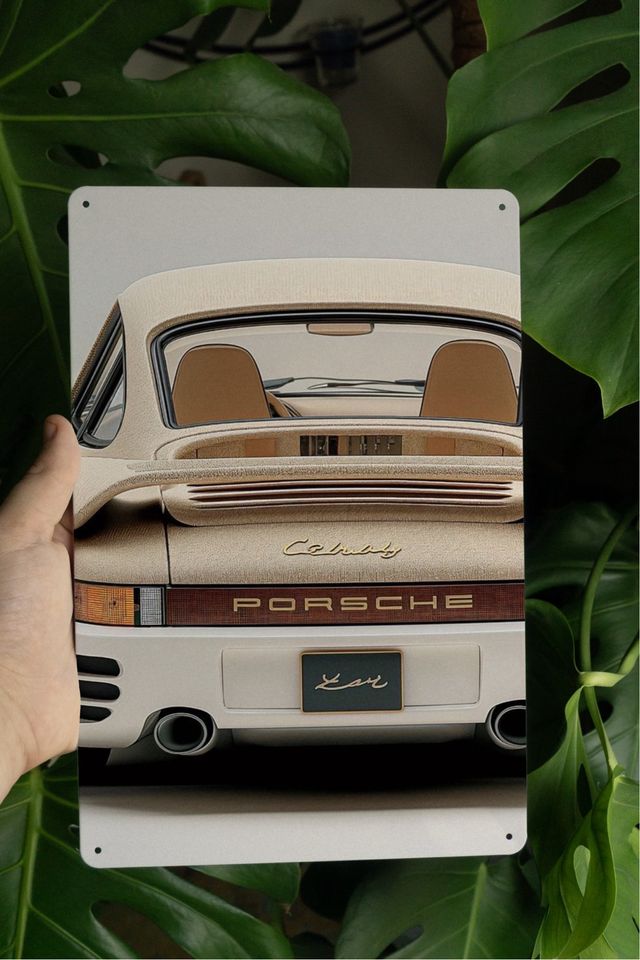 Porsche Poster Targa Cartello in Alluminio