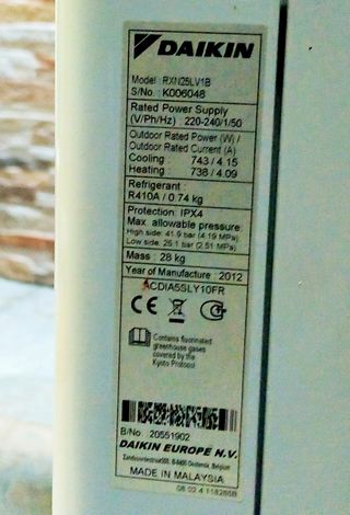 Aire acondicionado DaikinRXN25LV1B 2.200 frigorías