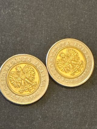 2 Monete 5 Zlotych Polonia 1994