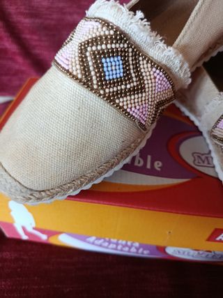 Alpargatas beige multicolor
