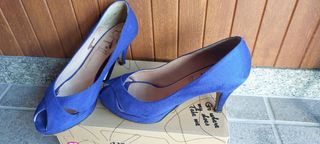 Zapatos tacón azul número 39