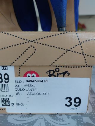Zapatos tacón azul número 39