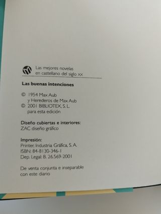 Las buenas intenciones. Novela de Max Aub