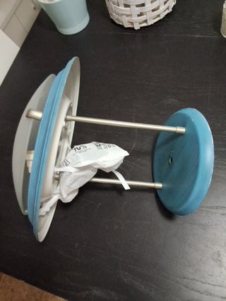 Lámpara azul metal y cristal