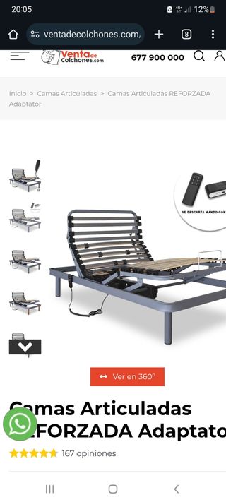 Cama Articulada REFORZADA Adaptador