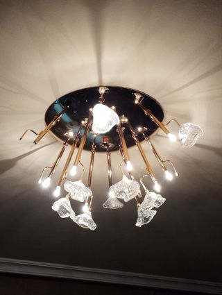 Lamparas salón doradas - 15 luces son