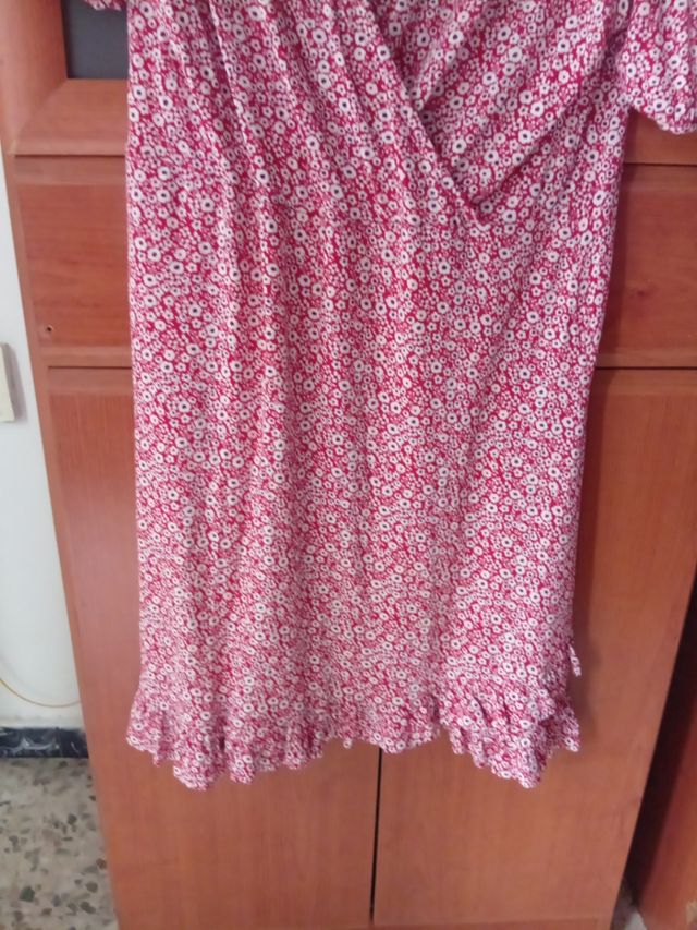 Vestido rojo con flores - verano