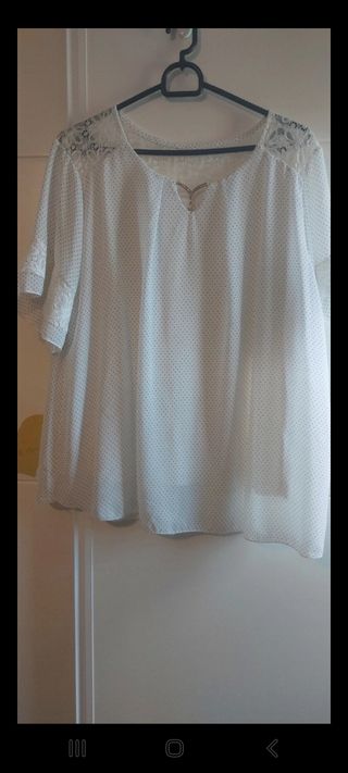 Blusa blanca encaje talla unica