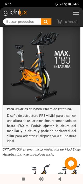 Bicicleta spinning: casi nueva