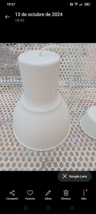 Lámpara techo Ikea blanca metal