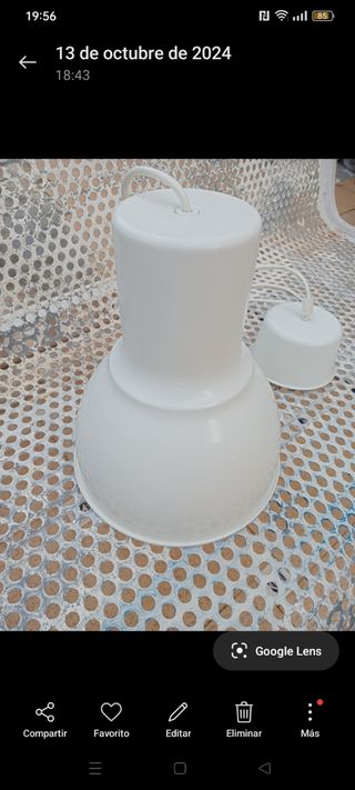 Lámpara techo Ikea blanca metal