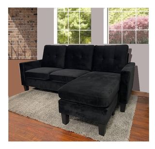 Sofa reversible en terciopelo negro