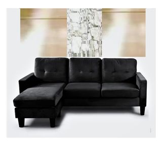 Sofa reversible en terciopelo negro