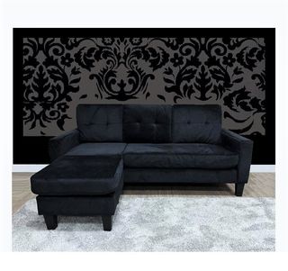 Sofa reversible en terciopelo negro