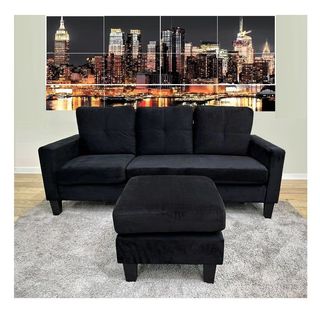 Sofa reversible en terciopelo negro