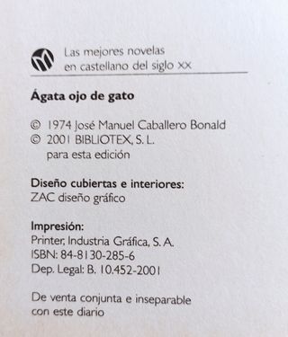 NOVELA "ÁGATA OJO DE GATO" DE CABALLERO BONALD