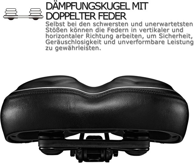 DAWAY Sillín de bicicleta de gran tamaño y cómodo