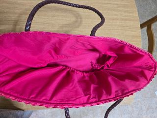 Cesta playa rosa mimbre