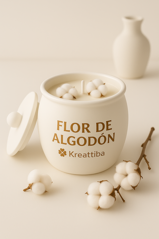 Vela artesanal en tarro caldero