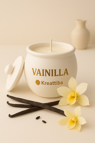 Vela artesanal en tarro caldero