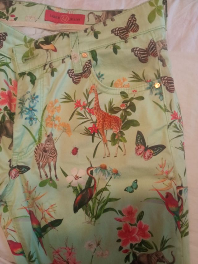 Pantalones verde estampados - Talla única