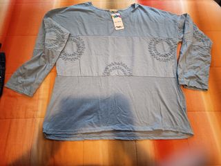 Camiseta azul manga larga - XL