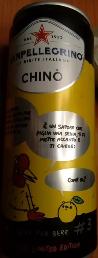 Lattina vuota da collezione chinotto Sanpellegrino