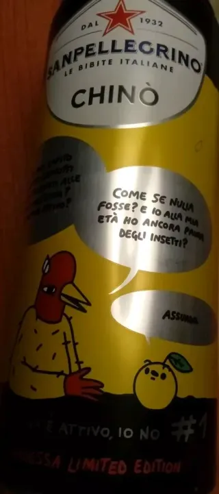 Lattina vuota da collezione chinotto Sanpellegrino