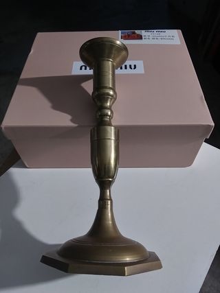 Portavelas bronce antiguo