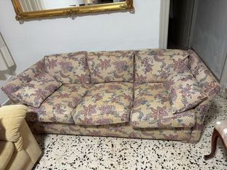 Sofá 3 plazas - Beige y multicolor