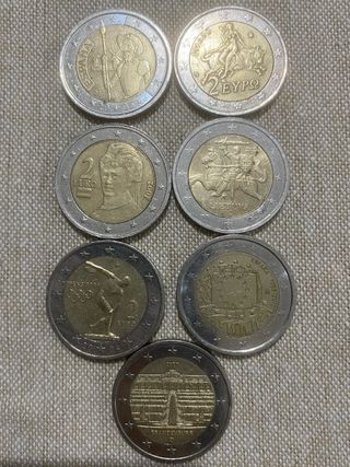 7 Monedas 2 Euros - Coleccion
