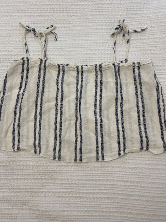 Top Mango rayas azul blanco - Talla L