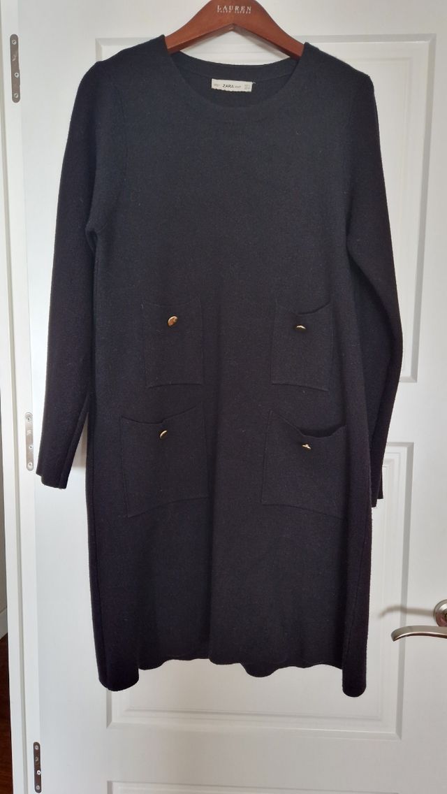 Vestido Zara negro punto