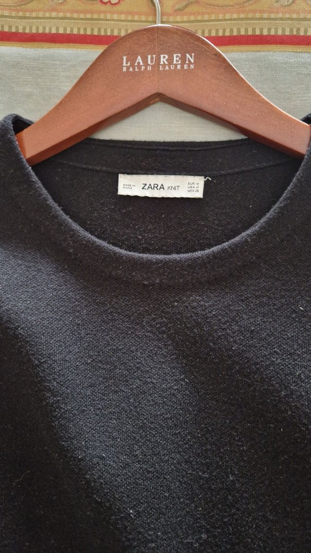 Vestido Zara negro punto