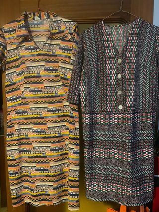 Vestidos vintage multicolor T46
